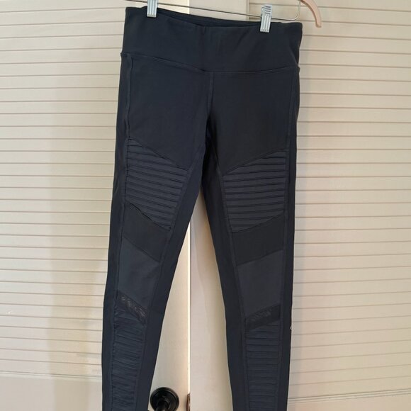 ALO Yoga Pants - Alo Dark Grey Moto Leggings
